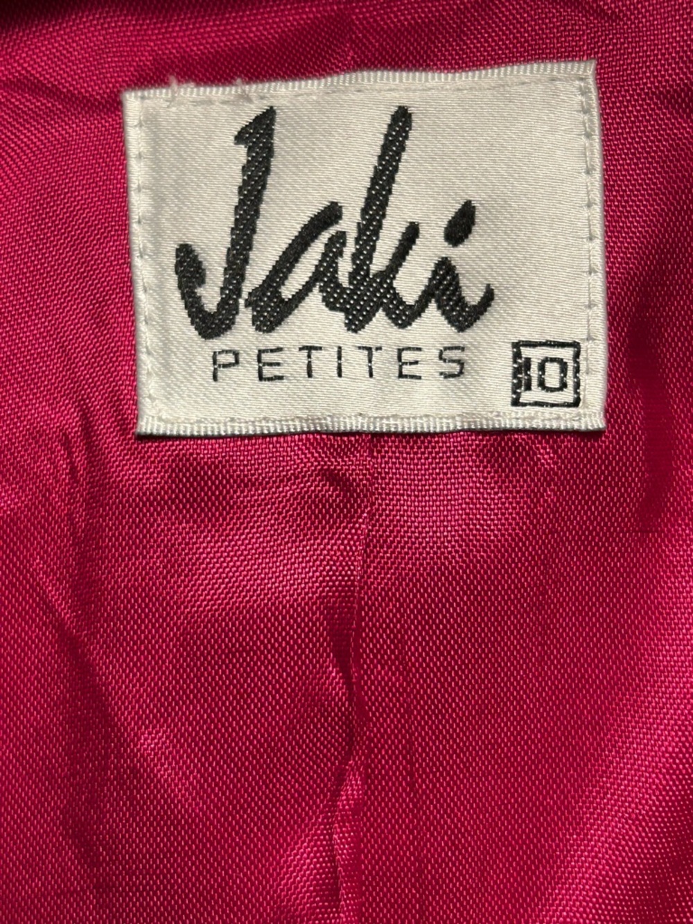 Vintage 1980s Hot Pink Tuxedo Jacket Black Trim Pointed Front Blazer Petite 10 - Picture 5 of 10